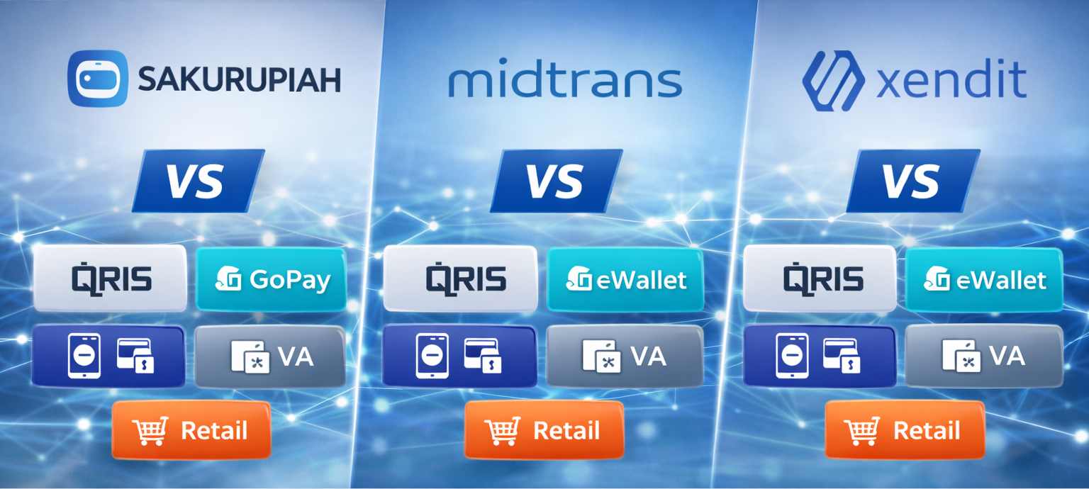 Perbandingan Harga Payment Gateway | SAKURUPIAH VS MIDTRANS VS XENDIT