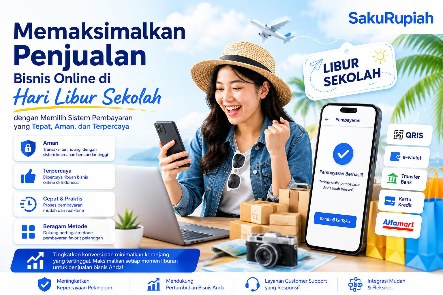 Memaksimalkan Penjualan Bisnis Online di Hari Libur Sekolah dengan Memilih Sistem Pembayaran yang Tepat, Aman, dan Terpercaya