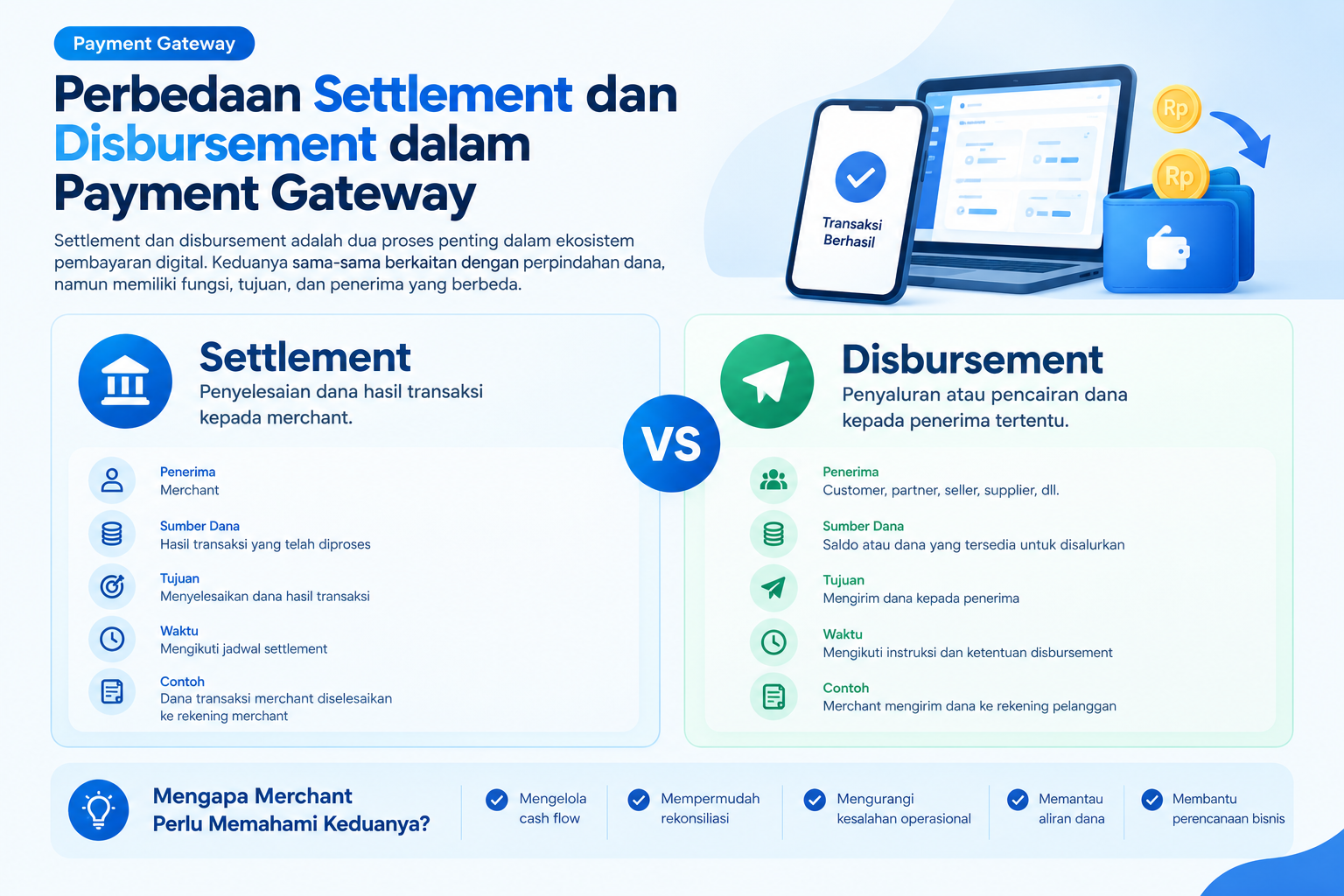 Memahami Perbedaan Settlement dan Disbursement dalam Payment Gateway