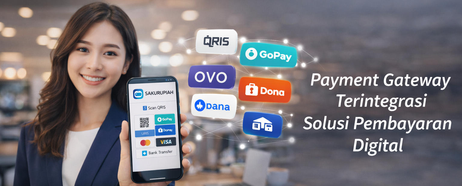 Payment Gateway Sakurupiah solusi pembayaran digital QRIS dan e-wallet